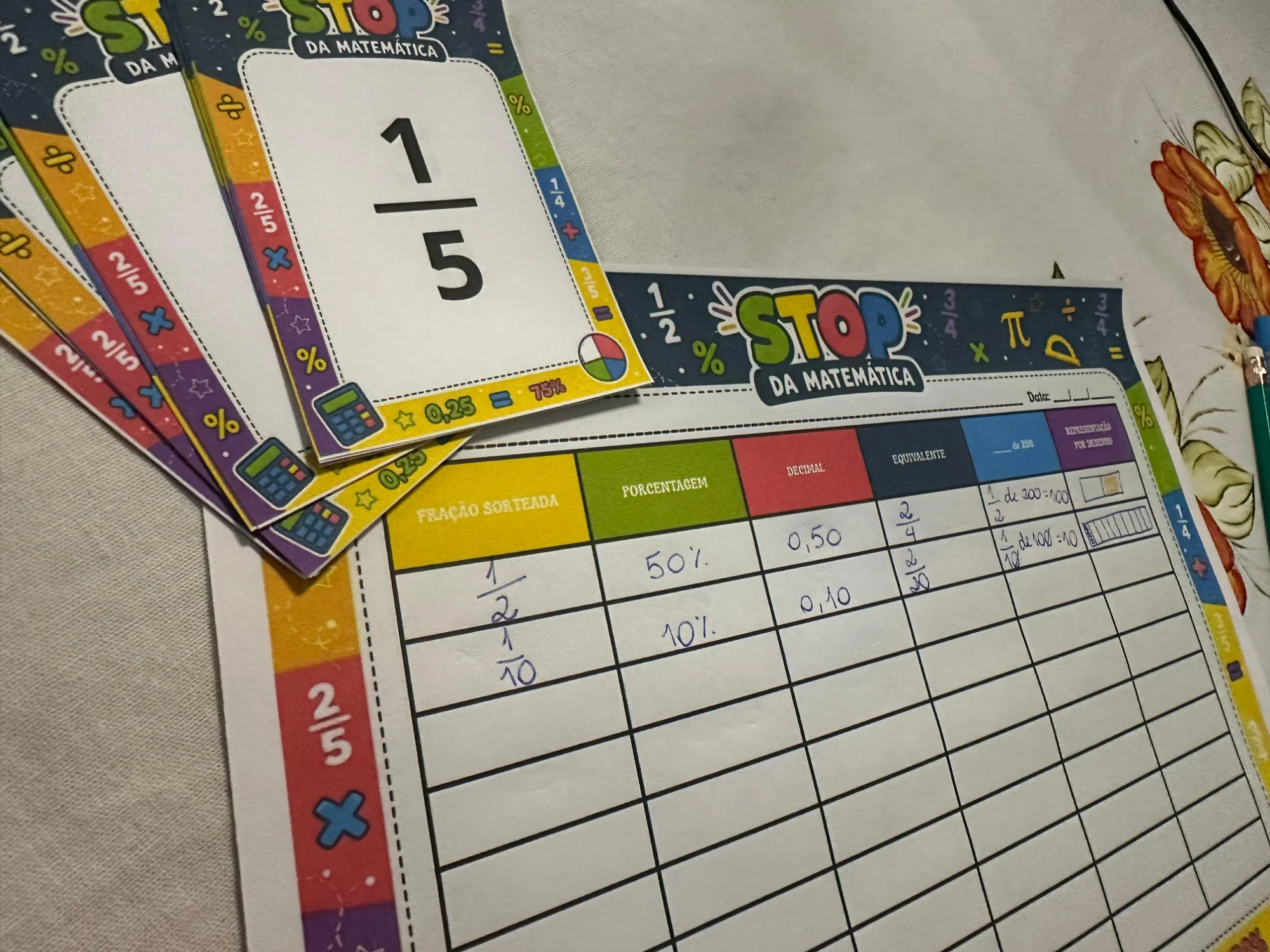 STOP Matemático | Jogo de Frações, Decimais e Porcentagens – 5º Ano — amostra 3: 📌 BNCC STOP Matemático | Jogo de Frações, Decimais e Porcentagens – 5º Ano — amostra 3: 📌 BNCC