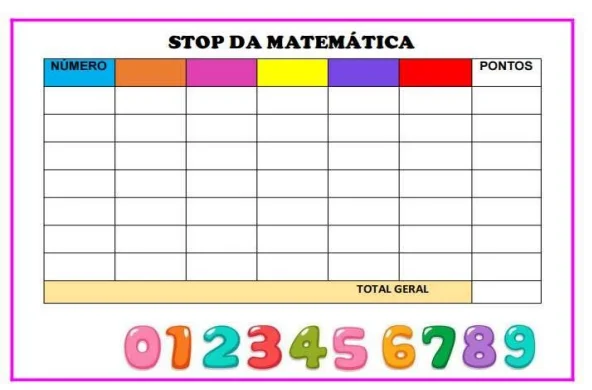 Stop Matemático: Um Desafio de Raciocínio e Cálculo! — amostra 3: É um recurso pedagógico lúdico que estimula o raciocínio…