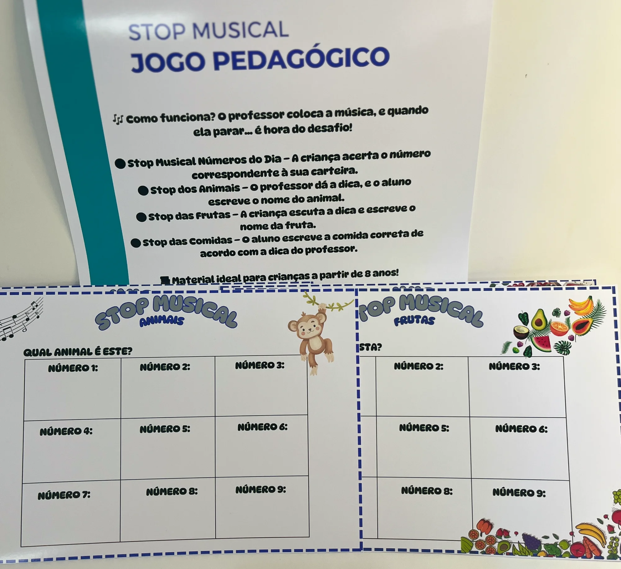 Stop Musical Infantil: Jogo Educativo de Música — amostra 2: Recomendações de Impressão