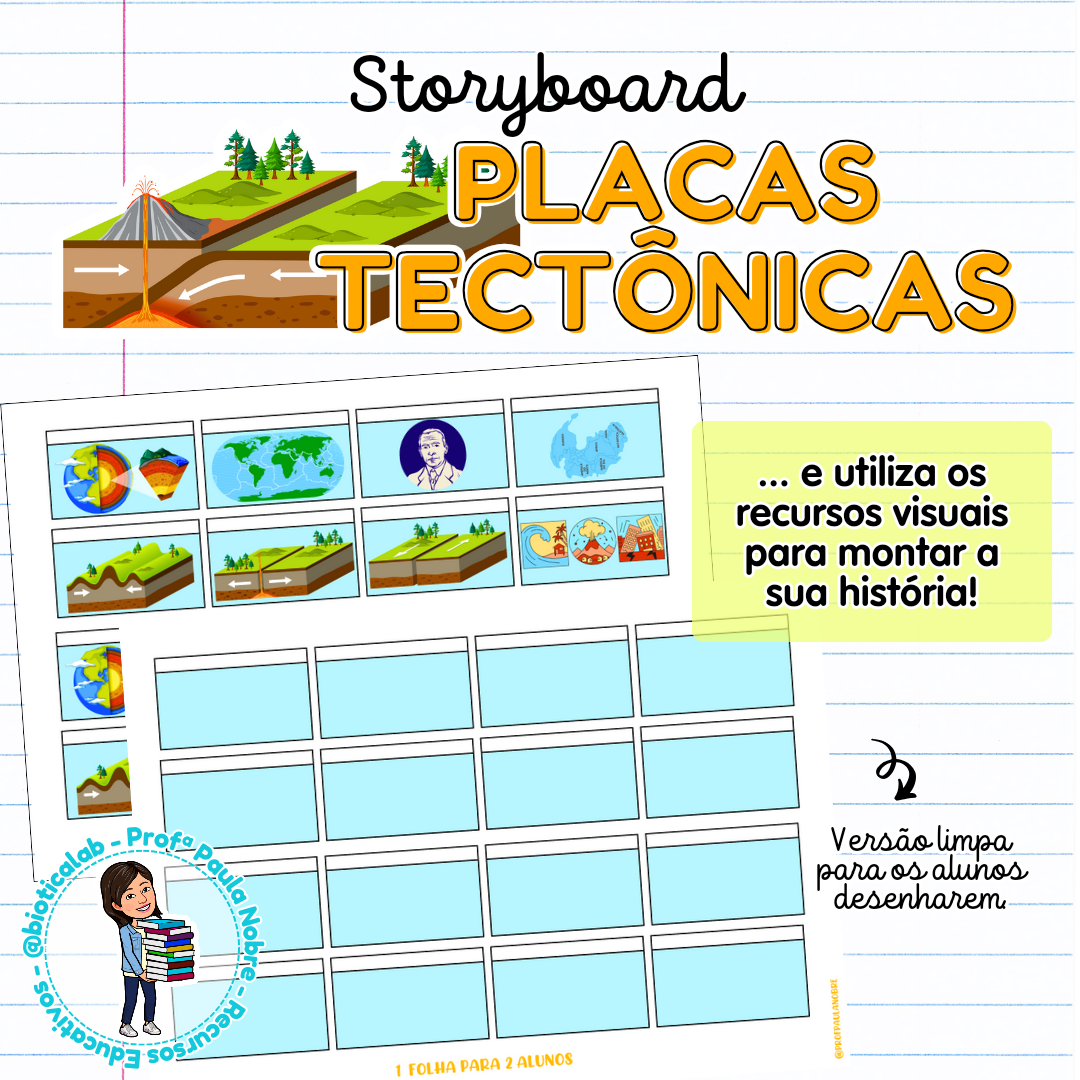 Storyboard - Placas tectônicas – PDF para Imprimir — amostra 2: Formato e entrega