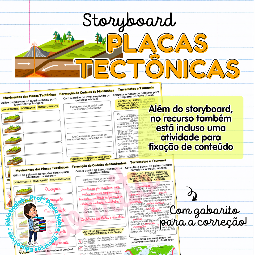 Storyboard - Placas tectônicas – PDF para Imprimir — amostra 3: https://youtube