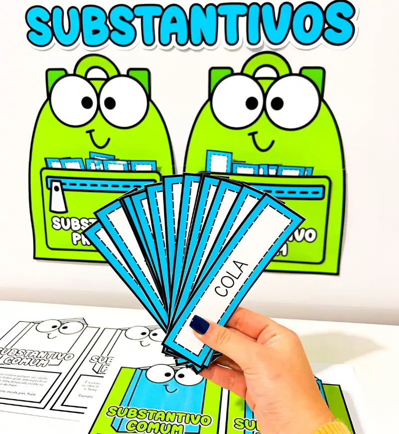 Substantivos comuns e próprios: Mochilas para Classificar — amostra 3: Como usar em sala de aula