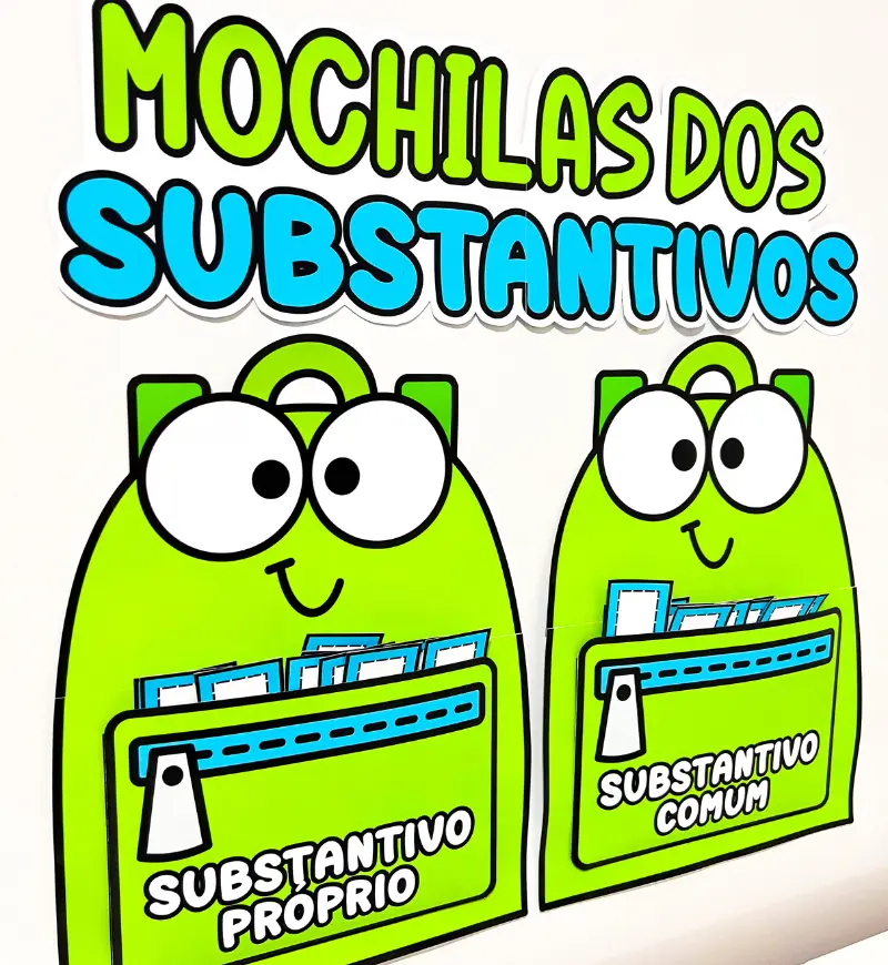 Substantivos comuns e próprios: Mochilas para Classificar — capa do material
