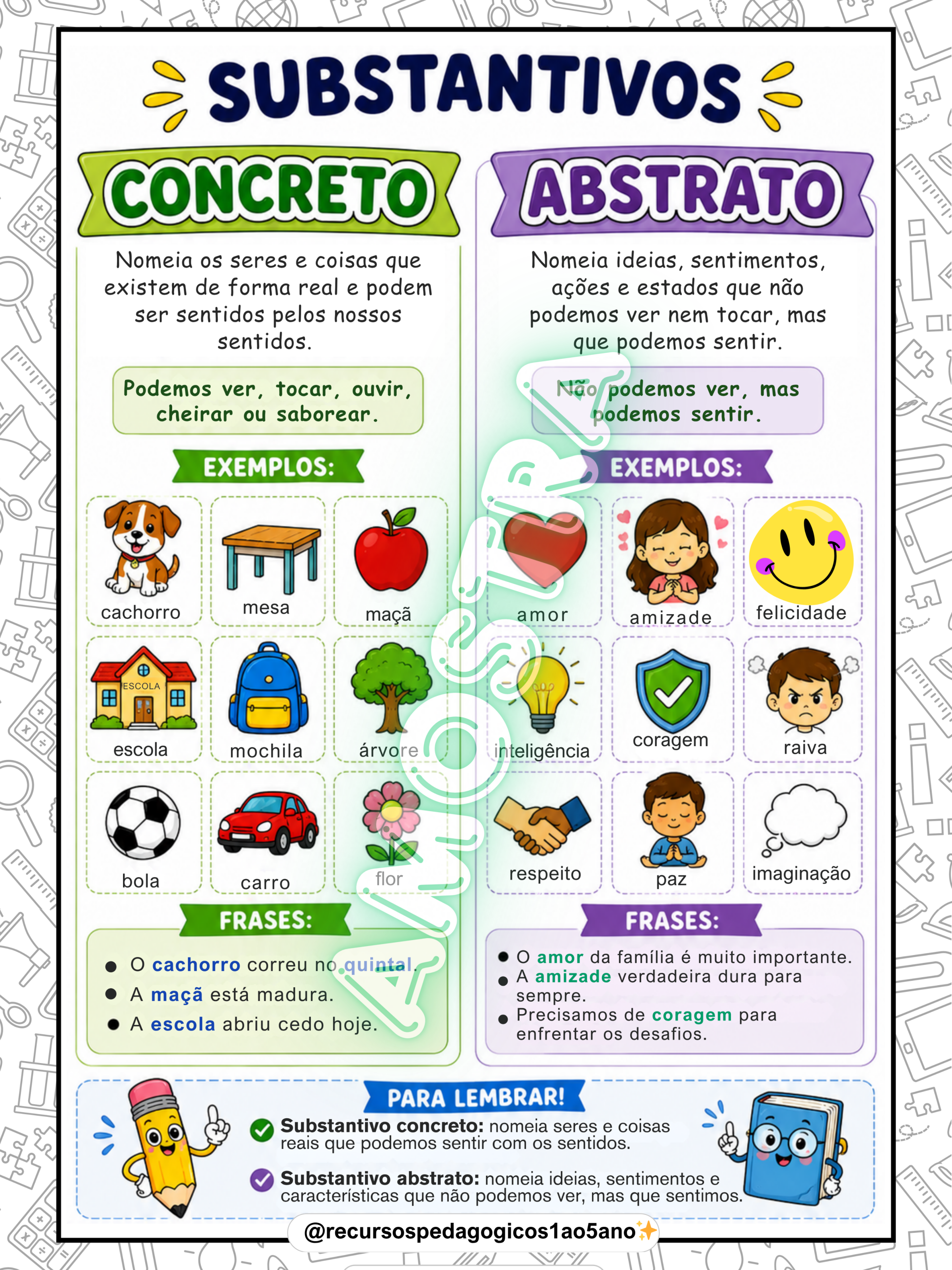 Substantivos - Folhas de Conceitos e atividades – PDF para Imprimir — amostra 3: Substantivos - Folhas de Conceitos e…