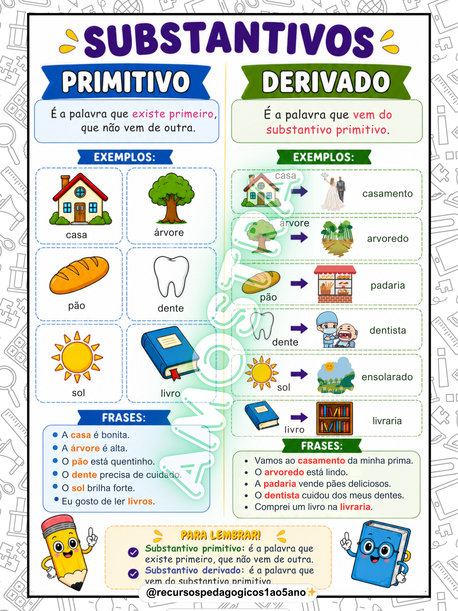 Substantivos - Folhas de Conceitos e atividades – PDF para Imprimir — amostra 4: Substantivos - Folhas de Conceitos e…