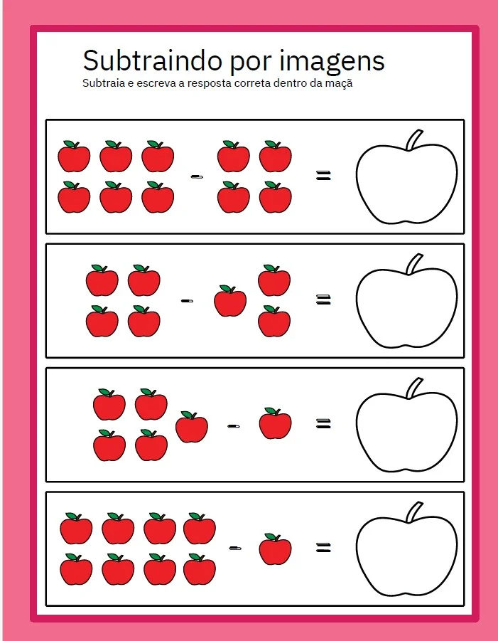SUBTRAINDO COM IMAGENS E NÚMEROS - ALFABETIZAÇÃO MATEMÁTICA — amostra 1: Com o material Subtraindo com Imagens e Números ,…