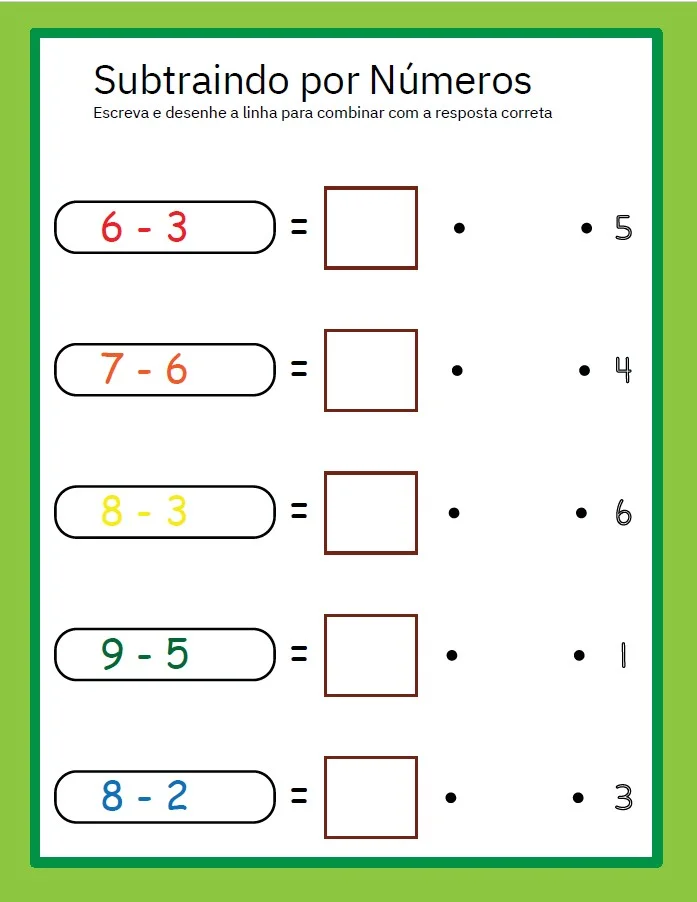 SUBTRAINDO COM IMAGENS E NÚMEROS - ALFABETIZAÇÃO MATEMÁTICA — amostra 5: Com o material Subtraindo com Imagens e Números ,…