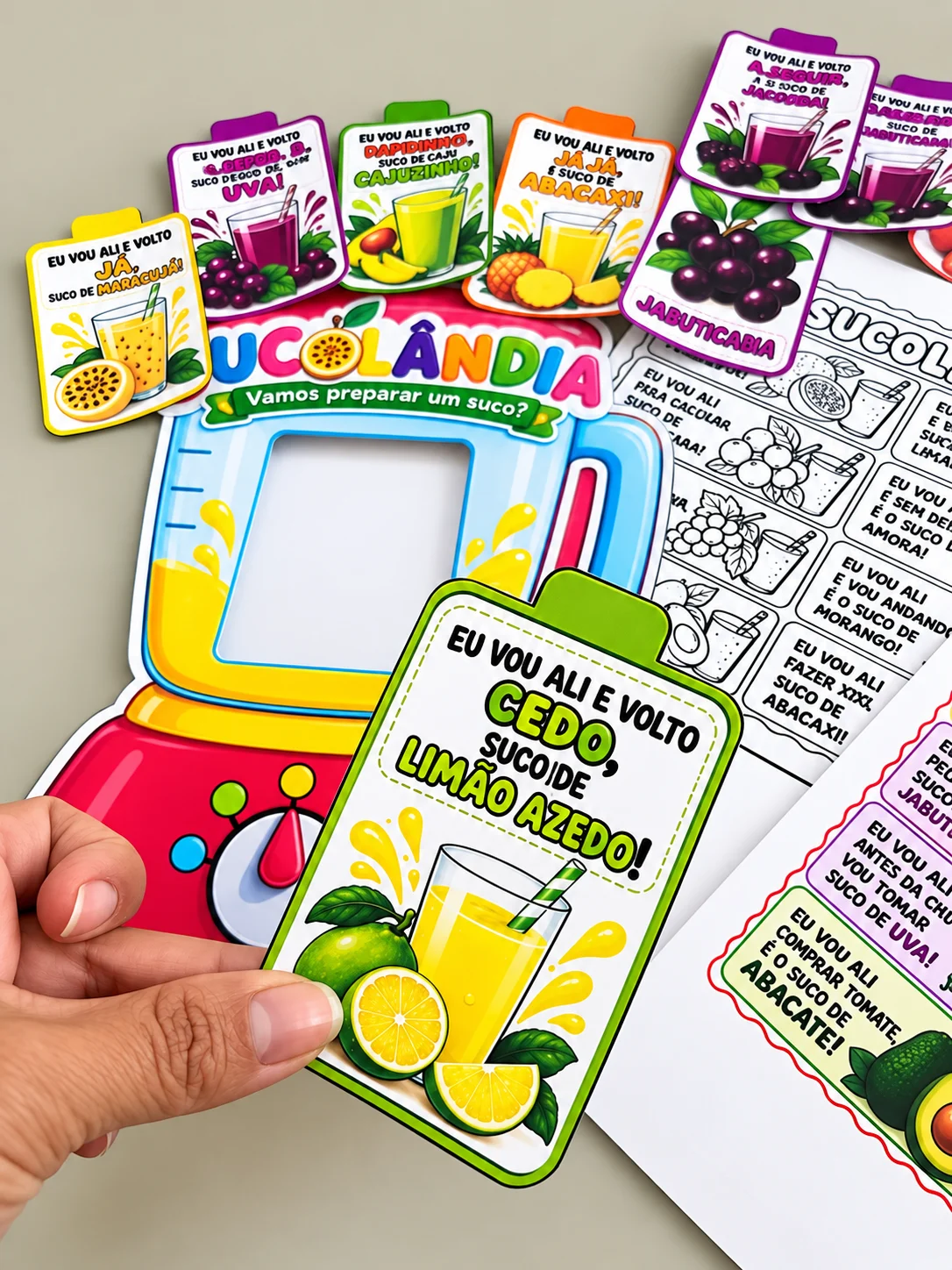 Sucolândia – Atividade de Alfabetização com Frutas e Rimas — Alfabetização para Educação Infantil: Atividade de…
