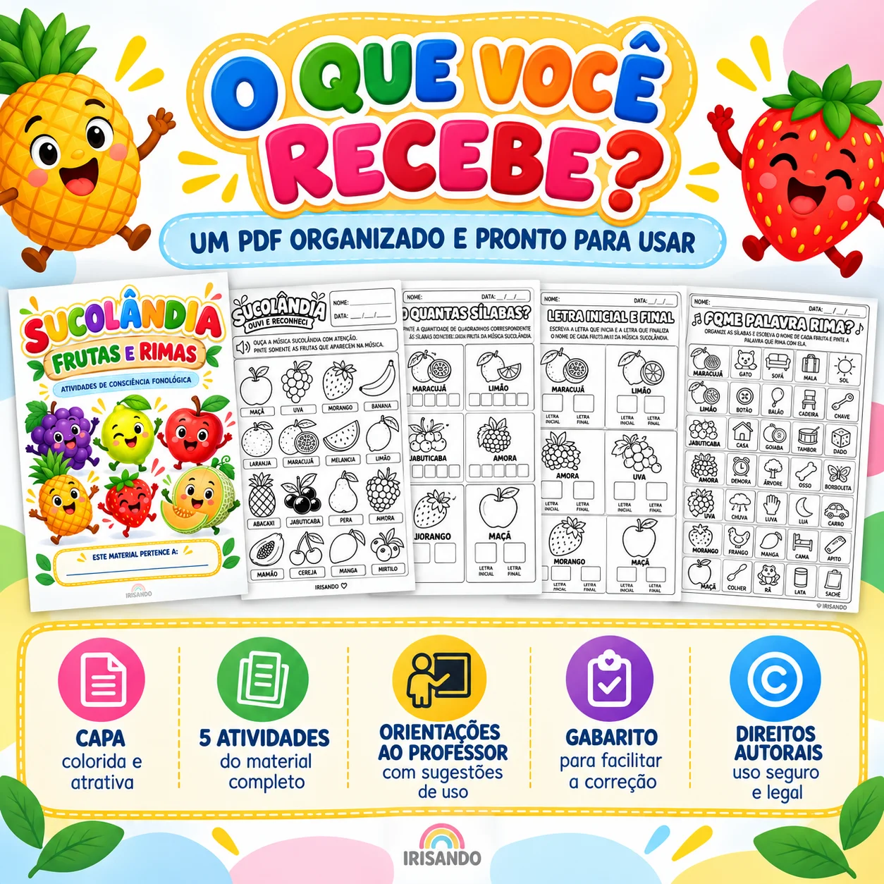 SUCOLÂNDIA – FRUTAS E RIMAS | CONSCIÊNCIA FONOLÓGICA — amostra 2: Uma sequência de atividades inspirada na temática da…