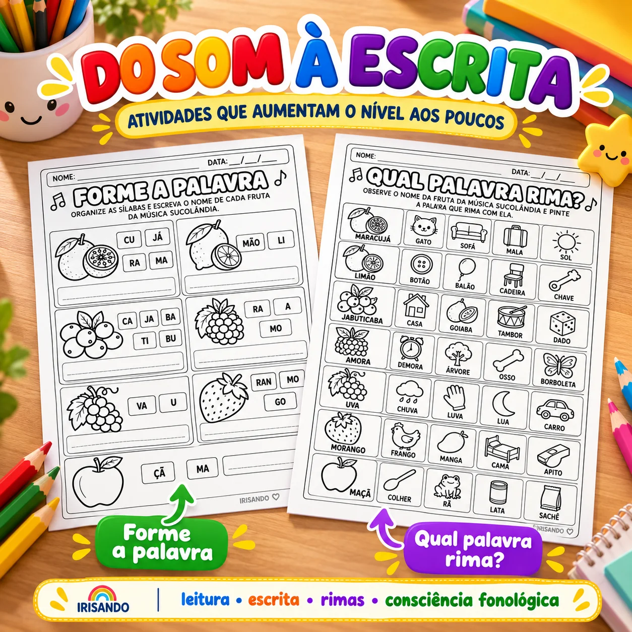 SUCOLÂNDIA – FRUTAS E RIMAS | CONSCIÊNCIA FONOLÓGICA — amostra 3: Uma sequência de atividades inspirada na temática da…