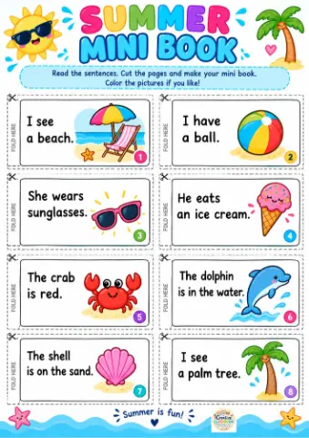 Summer Fun – Jogos e Atividades de Verão Inglês Pdf — amostra 5: Um kit de verão com bingo, memória, caça-palavras,…