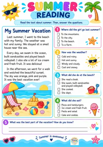 Summer Fun – Jogos e Atividades de Verão Inglês Pdf — amostra 6: Um kit de verão com bingo, memória, caça-palavras,…