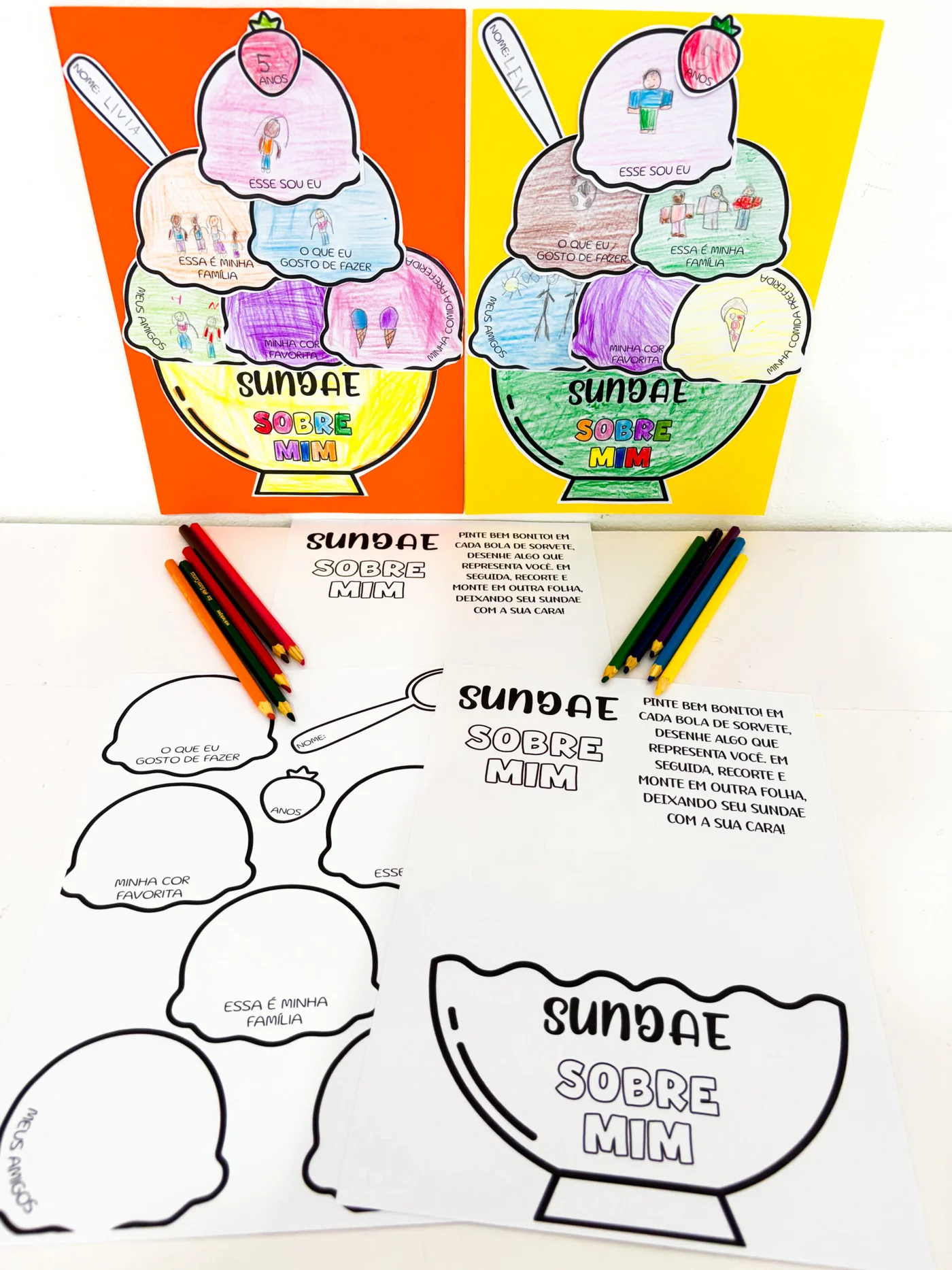 Sundae tudo sobre mim — amostra 2: Prof, olha essa atividade criativa pra usar na adaptação ou no primeiro dia de aula