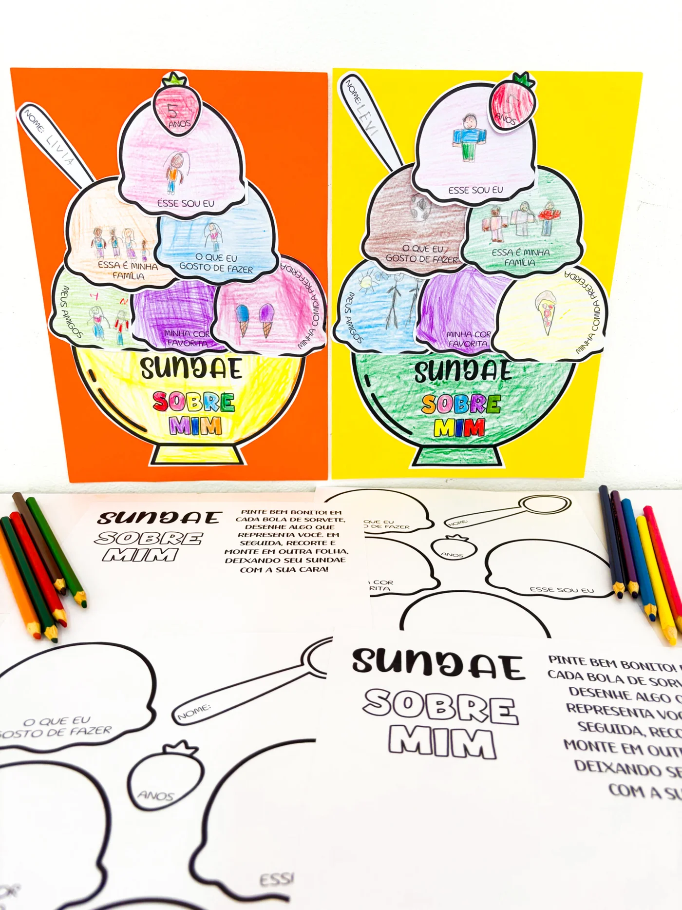 Sundae tudo sobre mim — amostra 3: Prof, olha essa atividade criativa pra usar na adaptação ou no primeiro dia de aula