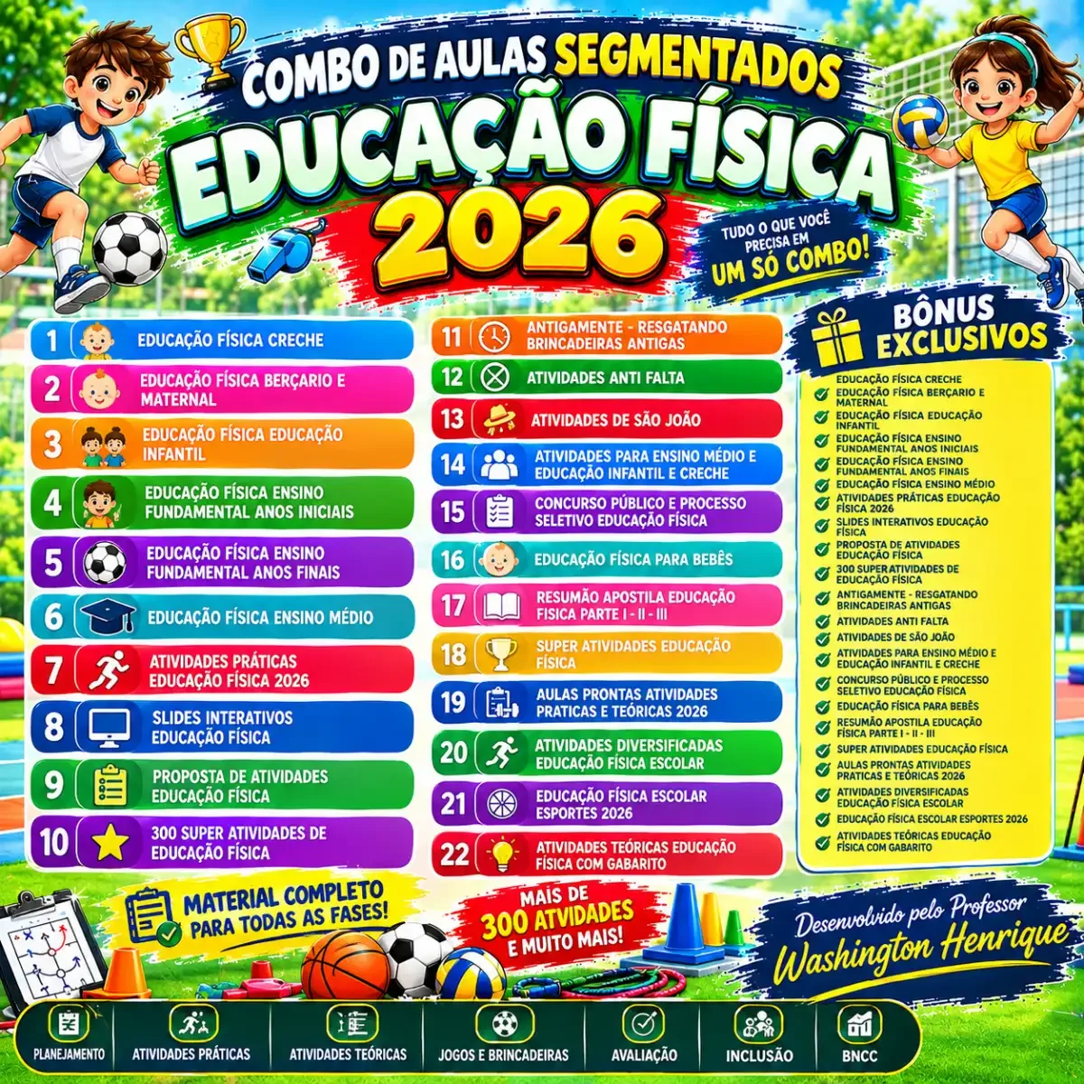 Super Acervo Educação Física Escolar 2026 — capa do material
