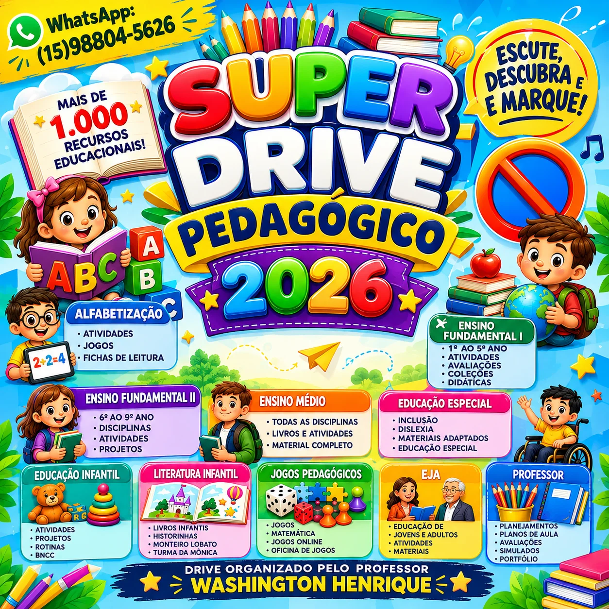 Super Drive Pedagógico Professor Washington 2026 — capa do material