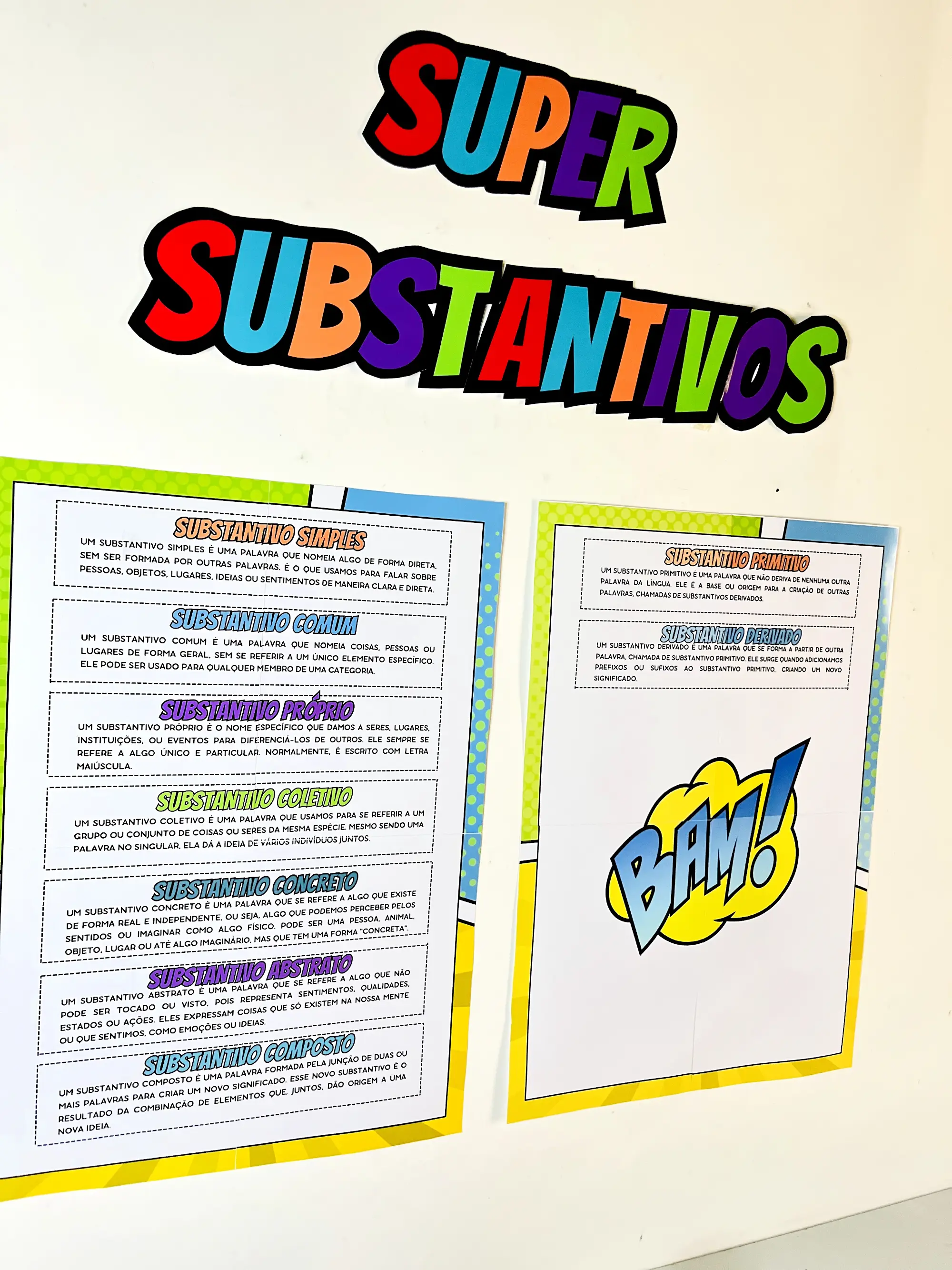 Super Substantivos – Kit Lúdico de Língua Portuguesa com 72 Exemplos — amostra 1: Material pedagógico lúdico para ensinar…