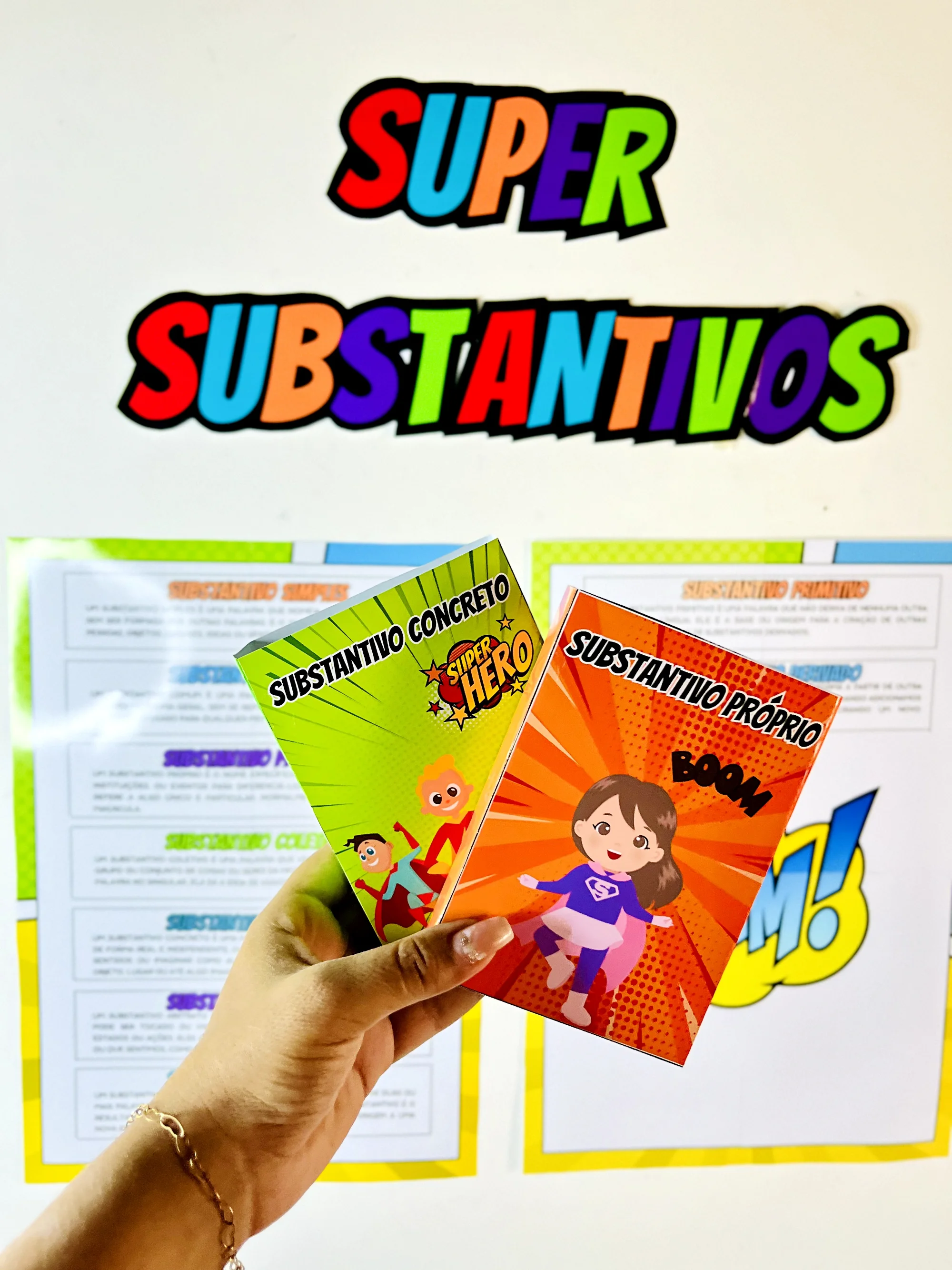 Super Substantivos – Kit Lúdico de Língua Portuguesa com 72 Exemplos — amostra 2: Material pedagógico lúdico para ensinar…