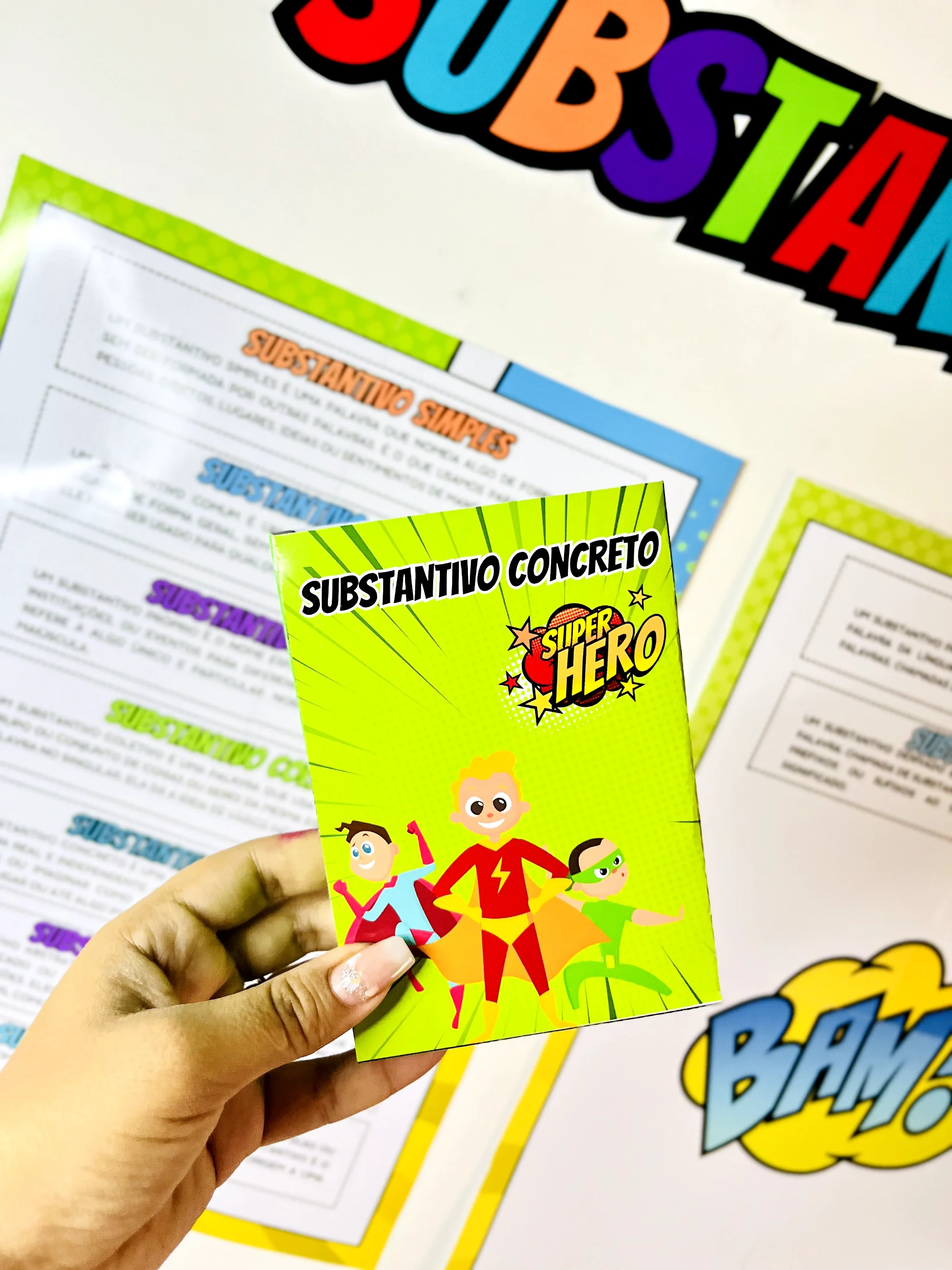 Super Substantivos – Kit Lúdico de Língua Portuguesa com 72 Exemplos — amostra 3: Material pedagógico lúdico para ensinar…