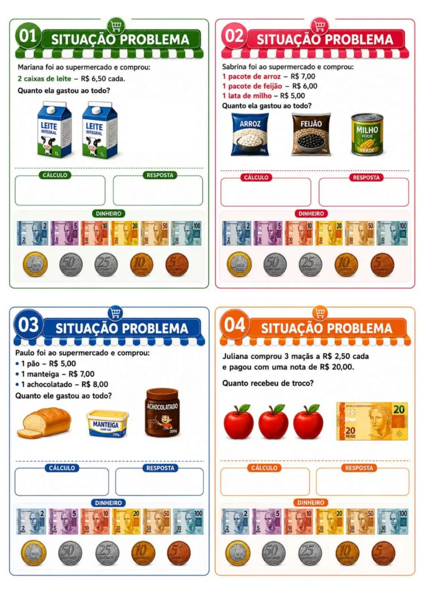 Supermercado da Matemática - 2° ao 4° ano do fundamental. — amostra 4: Uma proposta lúdica e envolvente para transformar a…