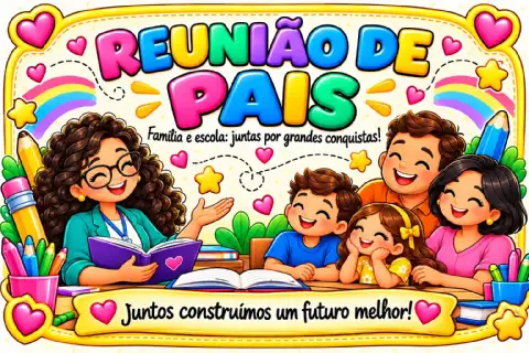 t Reunião de Pais em PDF – Painel Decorativo e Lembrancinhas — amostra 1: Receba as famílias com carinho