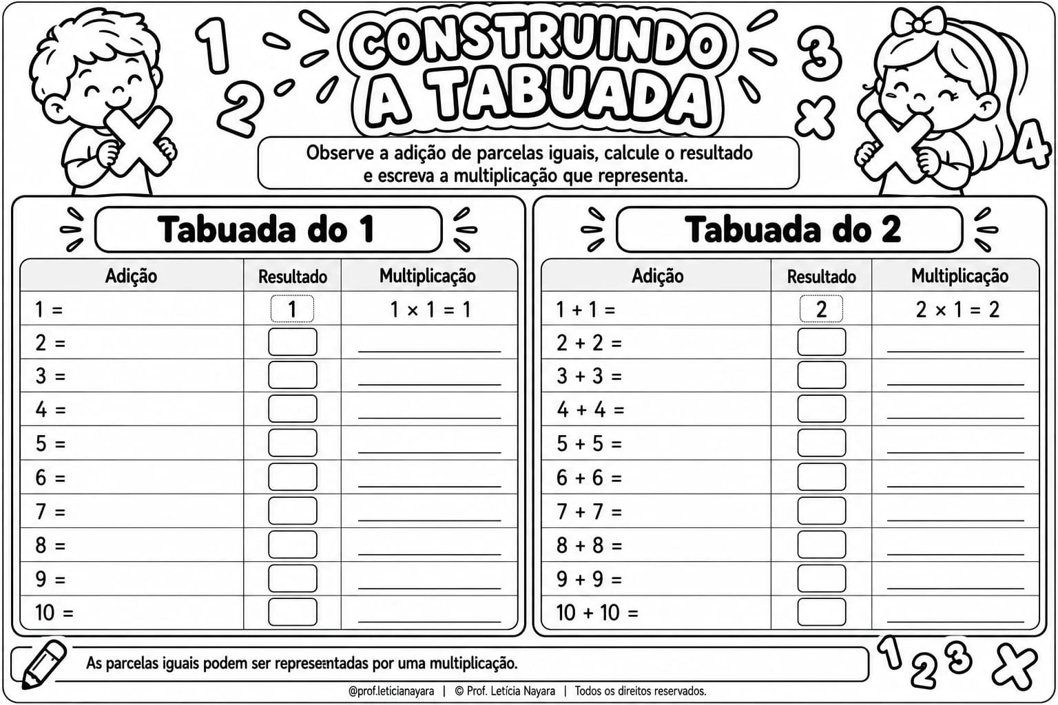 Tabuada - Construindo a tabuada do 1 ao 10 — amostra 4: Faixa etária / ano escolar
