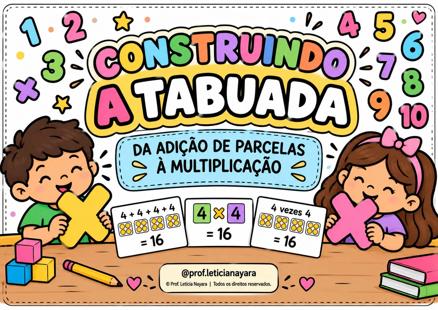 Tabuada - Construindo a tabuada do 1 ao 10 — capa do material