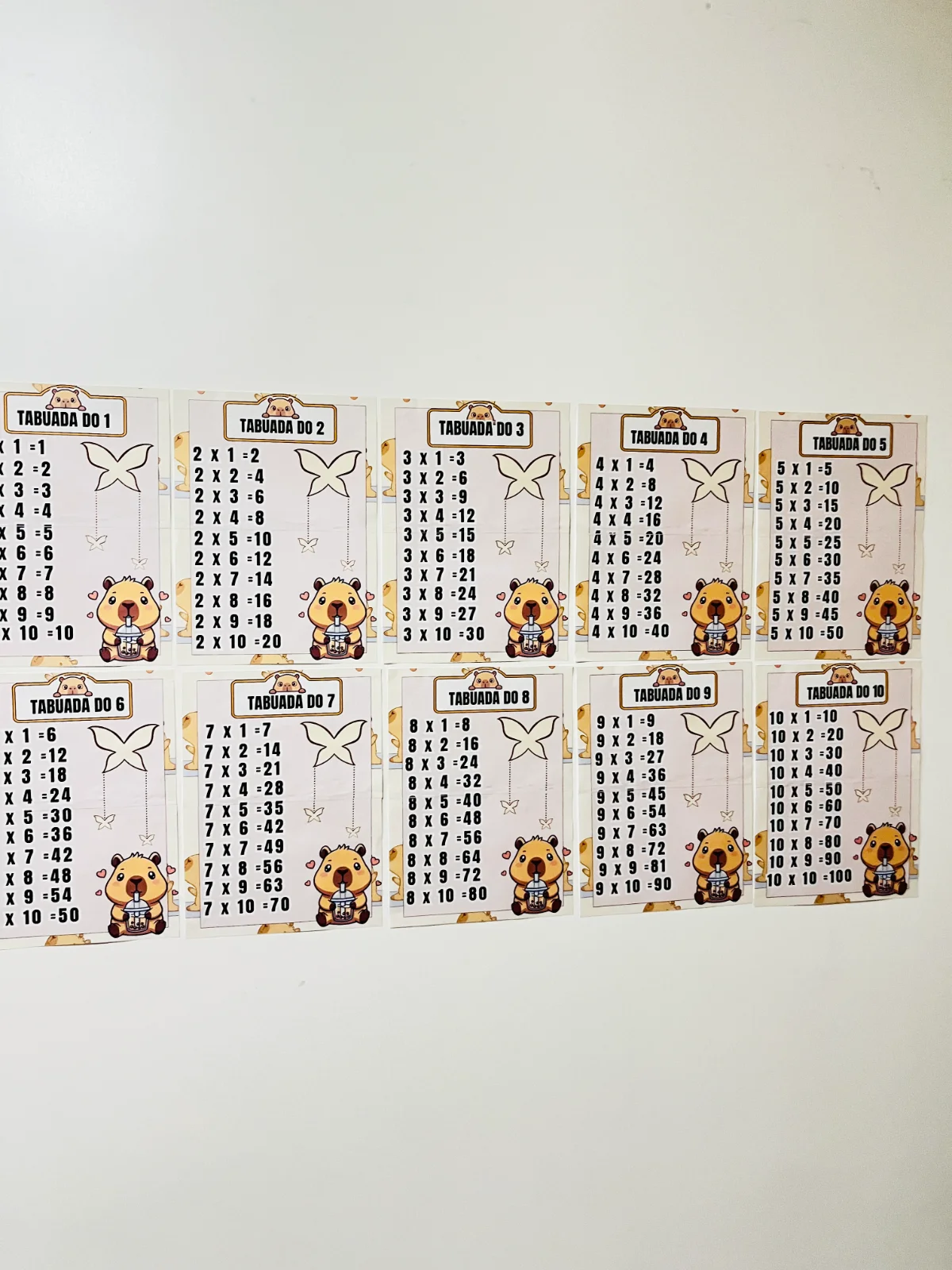Tabuada de Multiplicação do 1 ao 10 Com Tema Capivara — amostra 3: Tabuada Divertida do 1 ao 10 com tema Capivaras