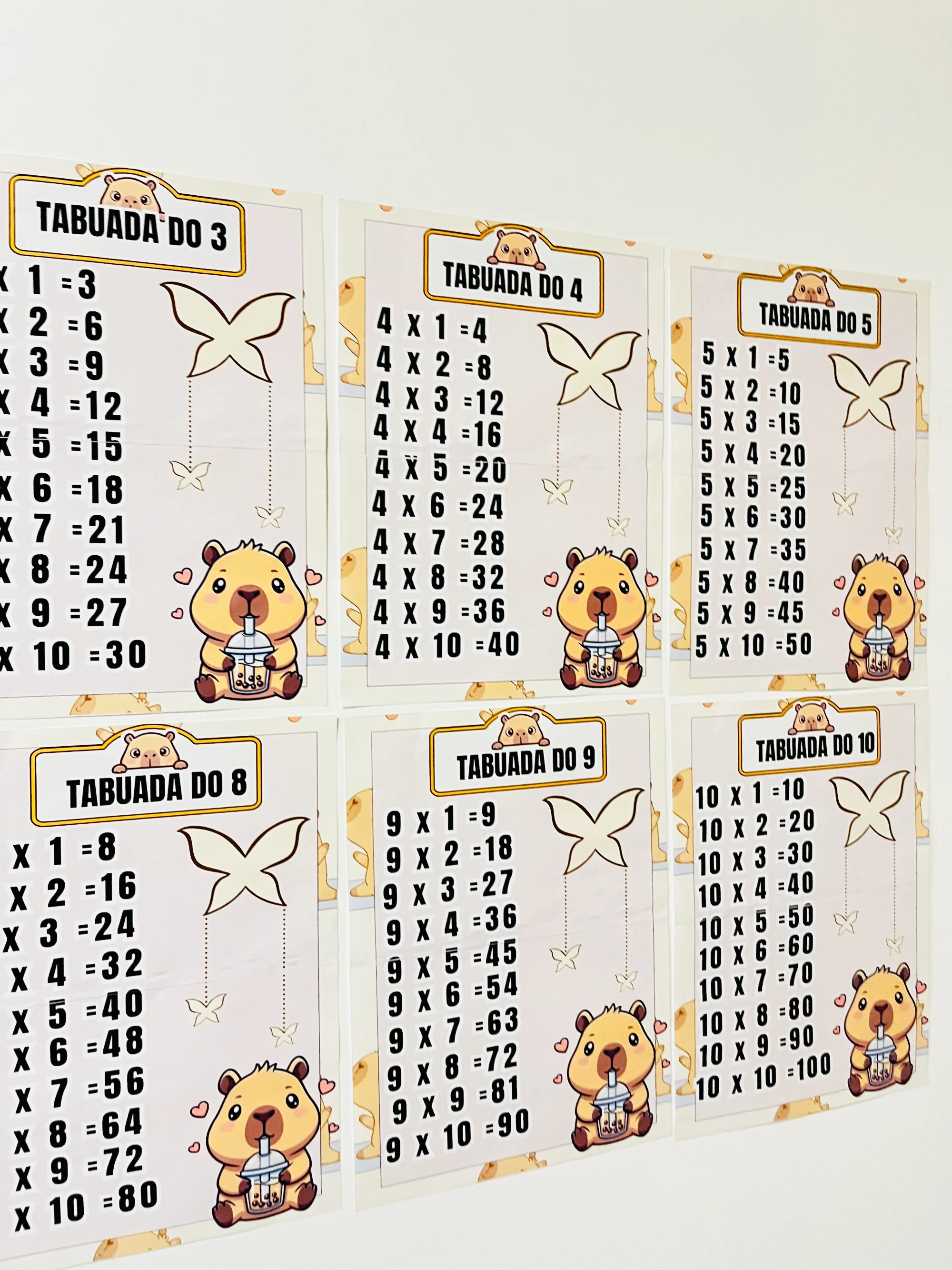 TABUADA DIVERTIDA DA MULTIPLICAÇÃO – TEMA CAPIVARAS ✖️🦫ANOS INICIAIS — amostra 3: Apresento a Tabuada da Multiplicação do…