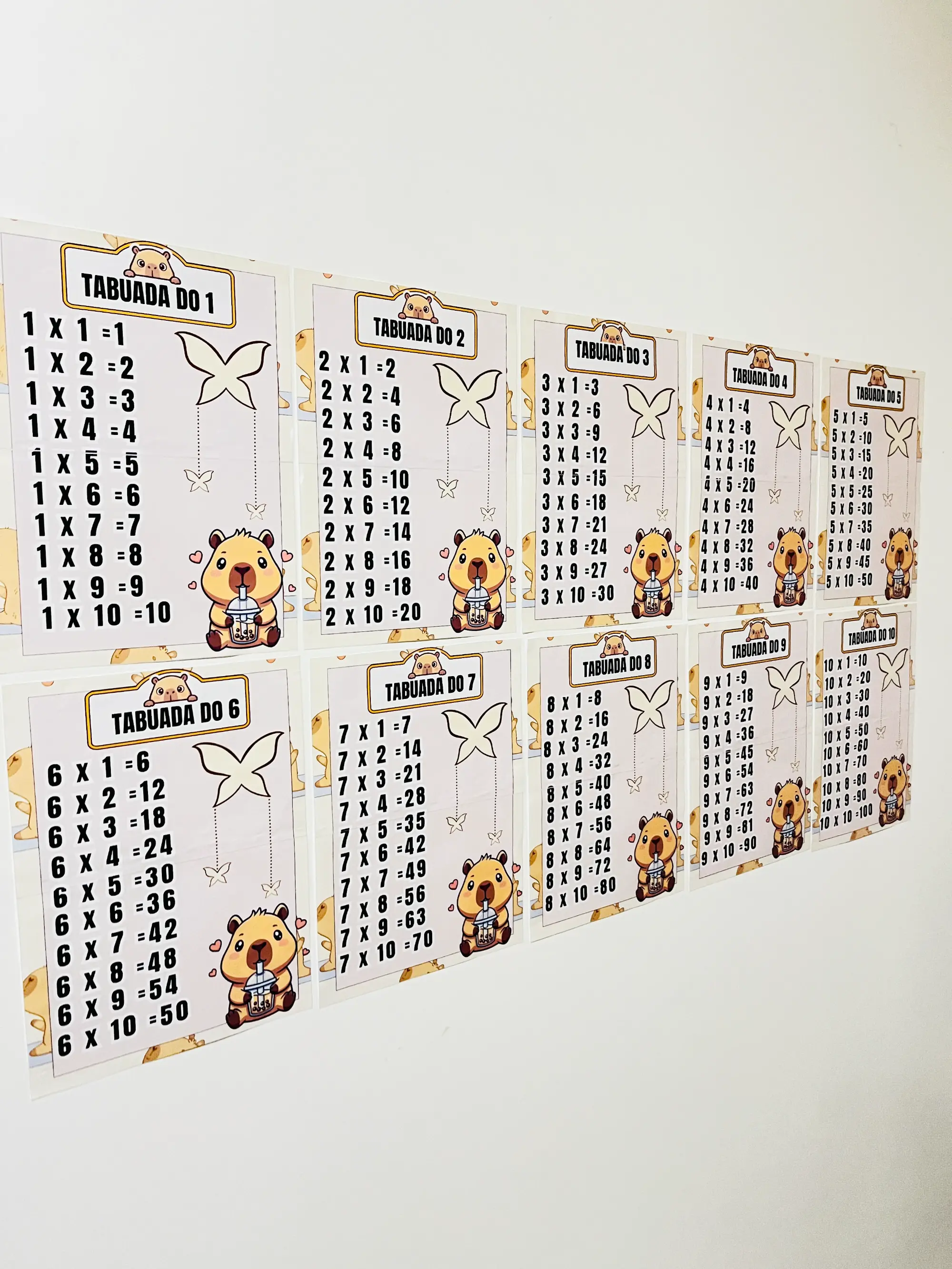 TABUADA DIVERTIDA DA MULTIPLICAÇÃO – TEMA CAPIVARAS ✖️🦫ANOS INICIAIS — Alfabetização para 2º ano: Apresento a Tabuada da…