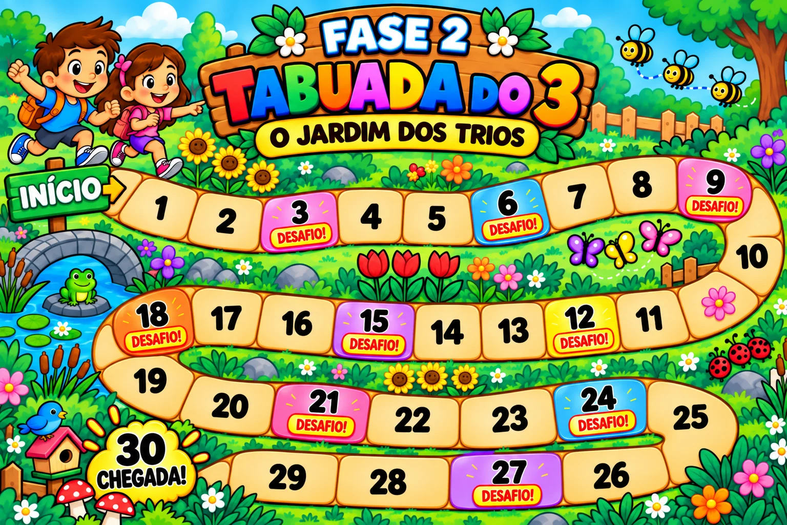 TABUADAS EM AÇÃO! – JOGAR, EXPLORAR E APRENDER — amostra 2: Material lúdico com 9 fases para trabalhar as tabuadas do 2 ao…