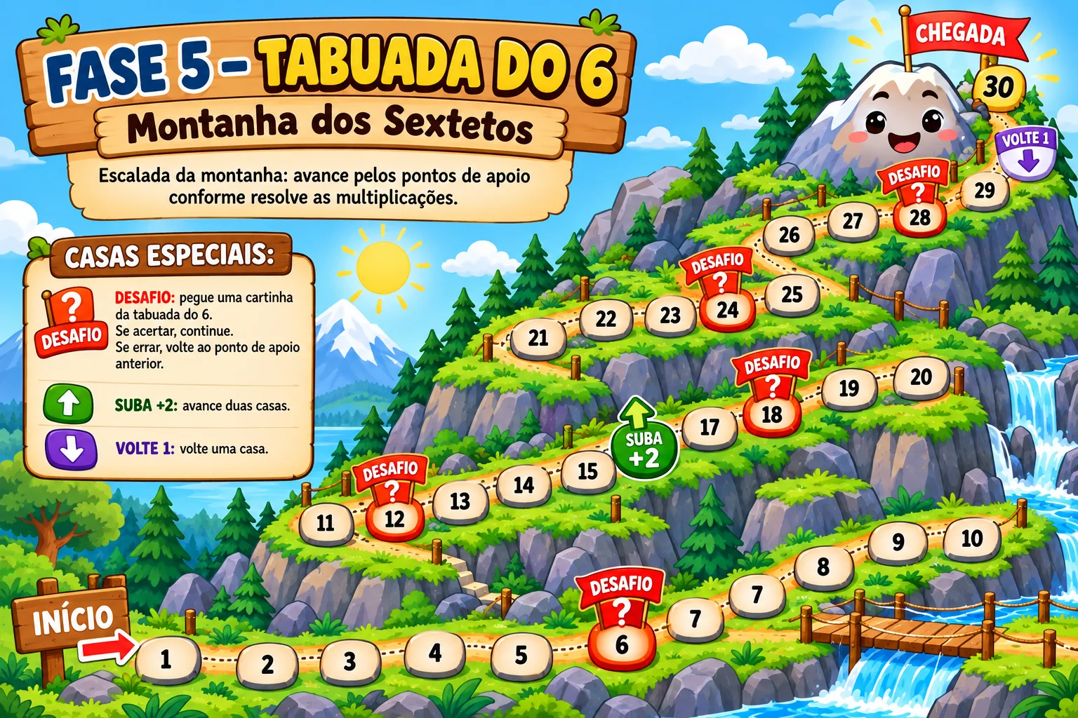 TABUADAS EM AÇÃO! – JOGAR, EXPLORAR E APRENDER — amostra 5: Material lúdico com 9 fases para trabalhar as tabuadas do 2 ao…
