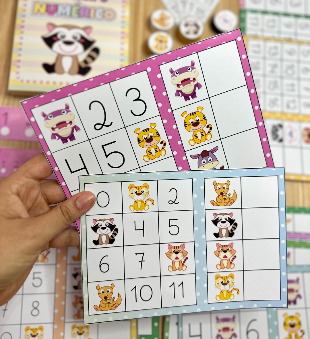 Tabuleiro Numérico: Sequências com Animais para Imprimir — amostra 3: Como utilizar em sala de aula