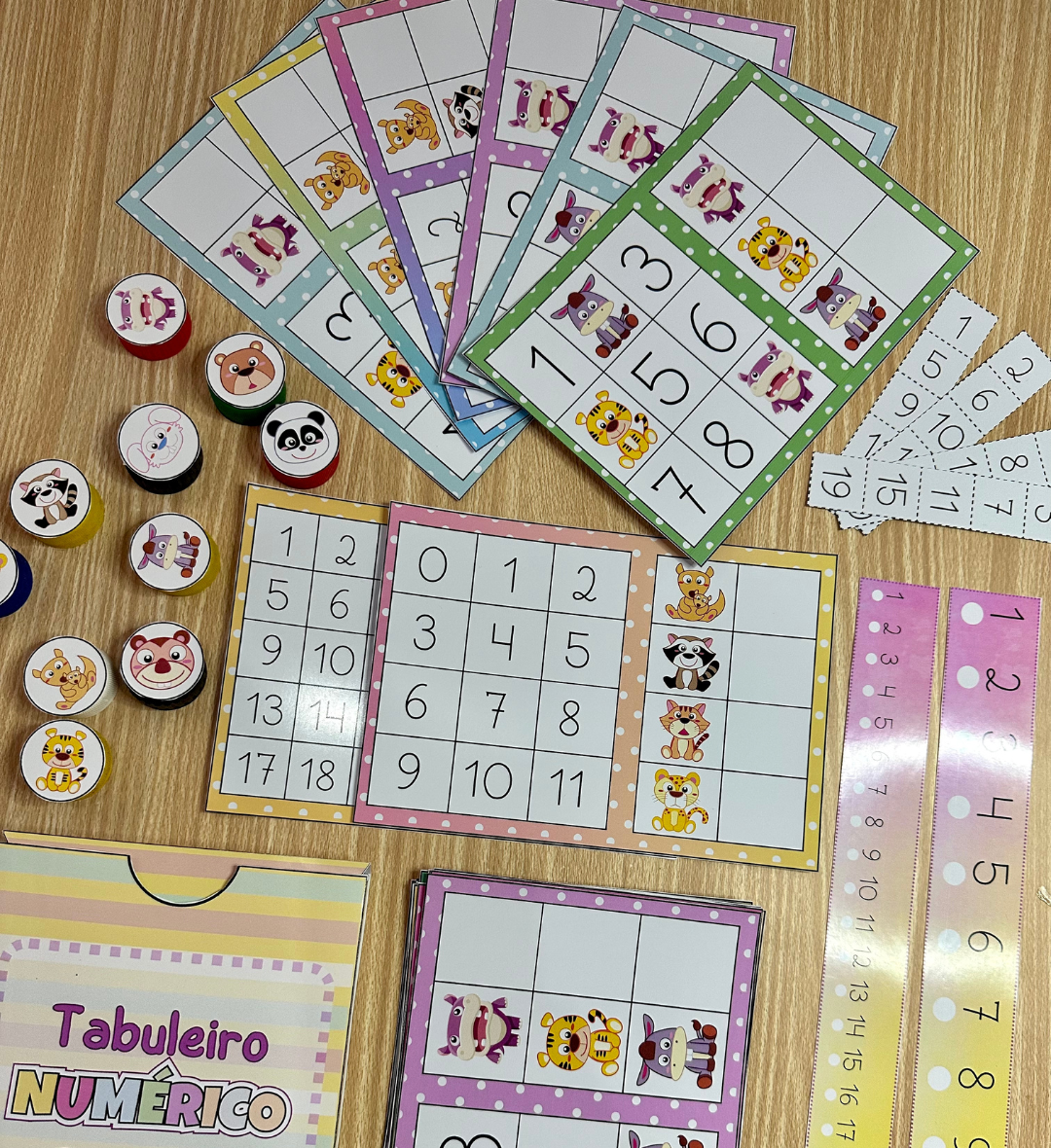 Tabuleiro Numérico: Sequências com Animais para Imprimir — amostra 6: Trabalhe a sequência numérica com 30 tabuleiros em…