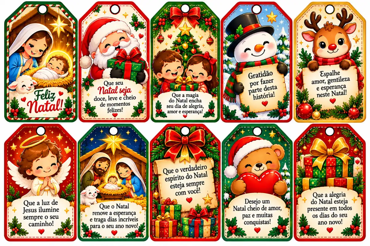 TAG DECORATIVO DE NATAL EM PDF PRONTO PARA IMPRESSÃO — Datas comemorativas para Ensino Fundamental I (1º–5º): A Tag de…