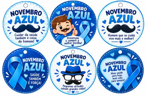 Tag Novembro Azul para imprimir – Conscientização — amostra 1: O que é