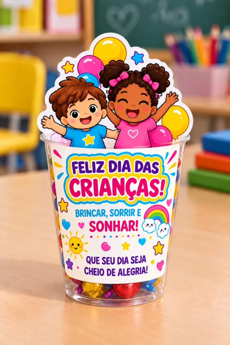 Tags Dia das Crianças para Imprimir-dia das Crianças — amostra 2: Kit de copinhos e tags para lembrancinhas do Dia das…