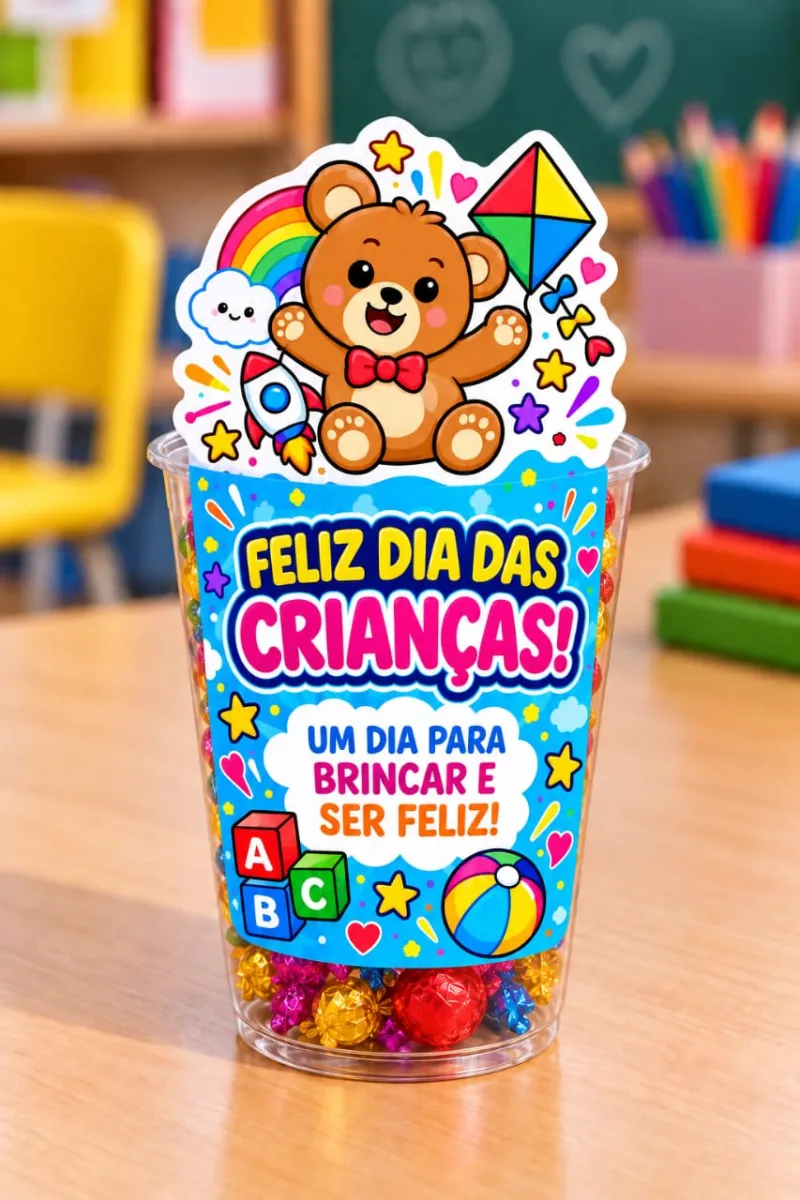 Tags Dia das Crianças para Imprimir-dia das Crianças — amostra 3: Kit de copinhos e tags para lembrancinhas do Dia das…