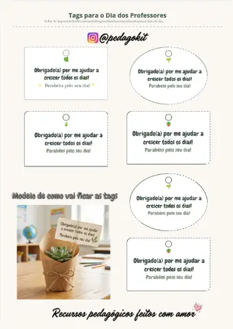 Tags para vasinhos dia dos professores — capa do material