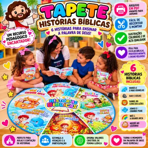 Tapete Histórias Bíblicas Infantil Histórias para ministério infantil — capa do material