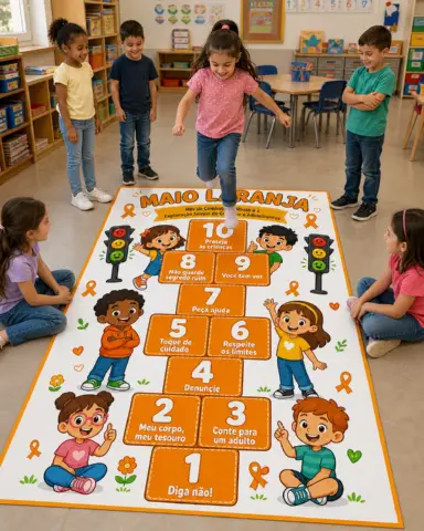 Tapete Maio Laranja - Datas comemorativas: Ensino Fundamental — amostra 2: Tapete Maio Laranja