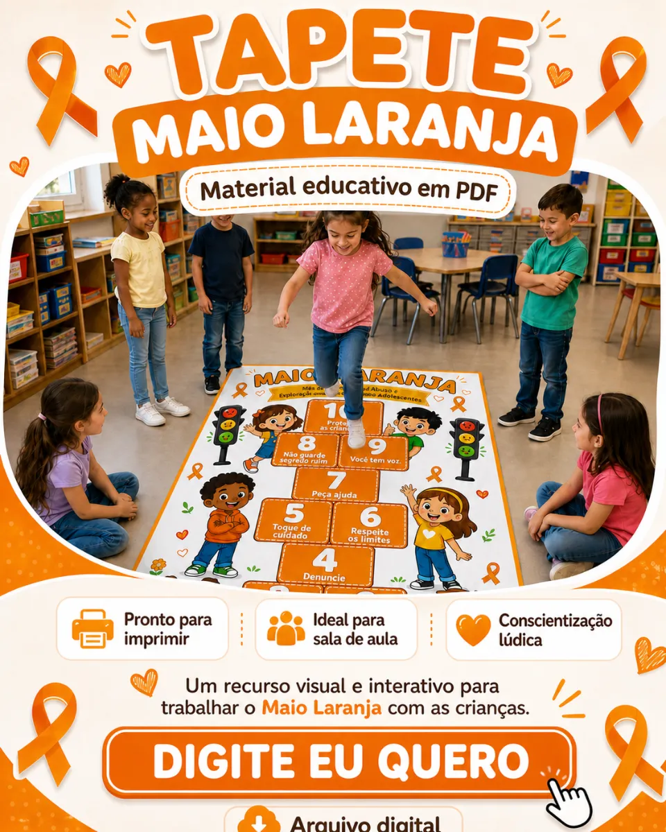 Tapete Maio Laranja - Recurso Pedagógico Educação Infantil — Outros para Educação Infantil: Um recurso pensado para…