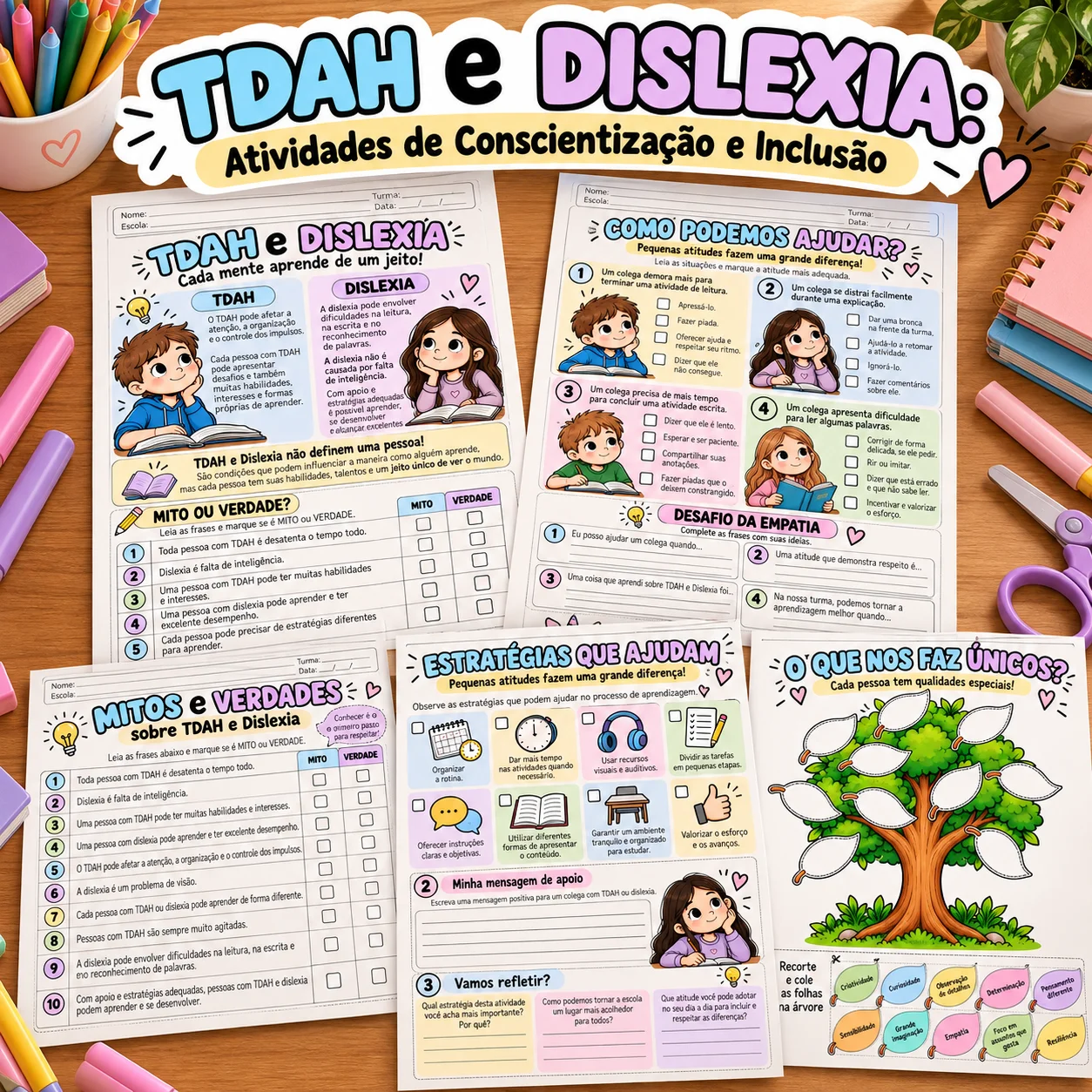 TDAH e Dislexia: Atividades de Conscientização e Inclusão — Jogos pedagógicos para Educação Infantil: Atividades sobre TDAH…