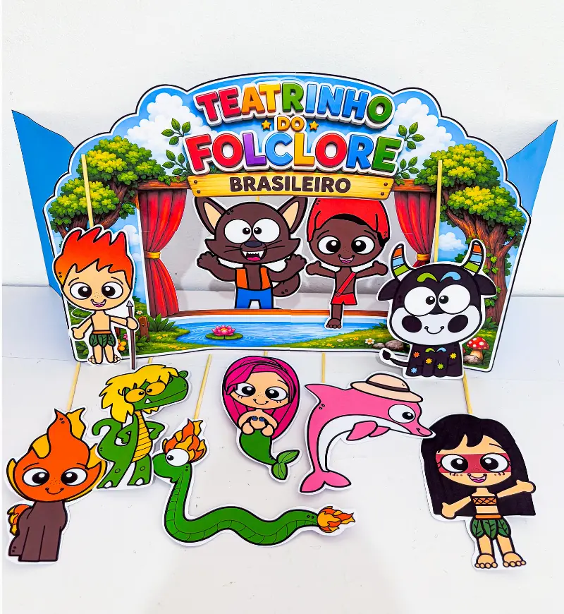 Teatrinho do Folclore em PDF para Educação Infantil — amostra 1: Teatrinho do Folclore para contar e imaginar