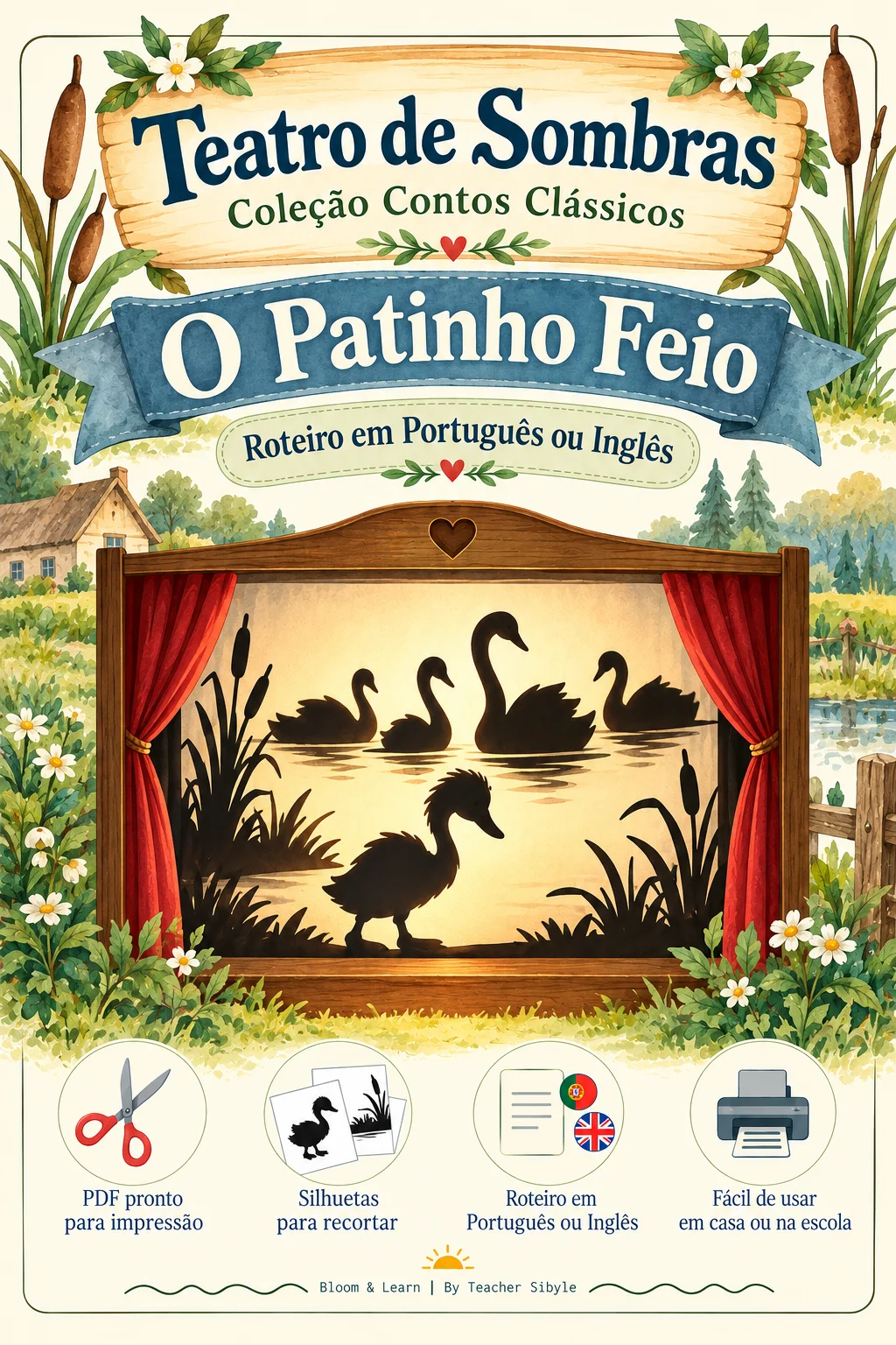 Teatro de Sombras - O Patinho Feio - Contos Clássicos PDF — capa do material