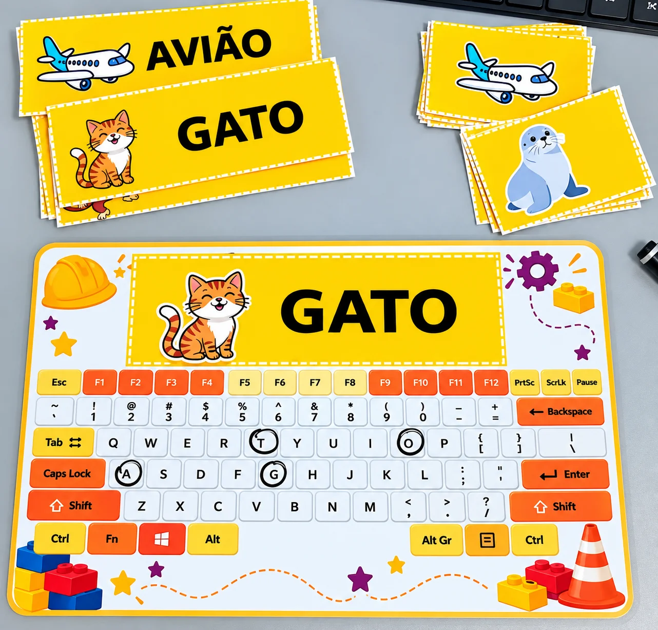 Teclado das Palavras – Recurso Pedagógico de Alfabetização Infantil — amostra 4: Recurso pedagógico lúdico para trabalhar…