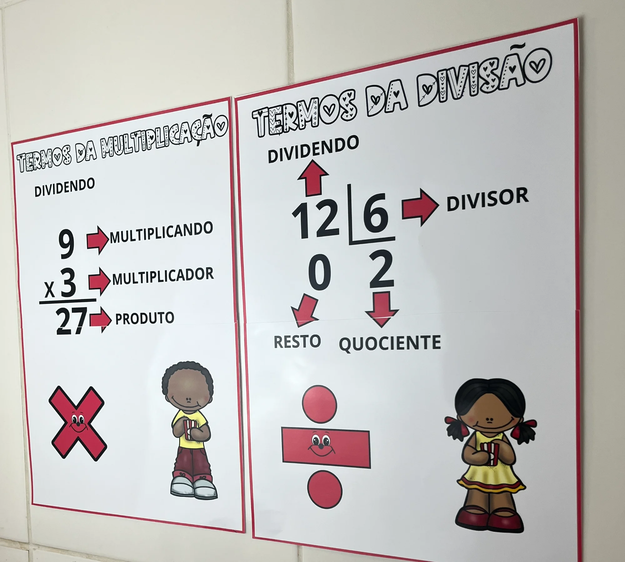 Termos da Multiplicação e Divisão – Cartazes Matemáticos — amostra 6: Material visual para ensinar os termos da…