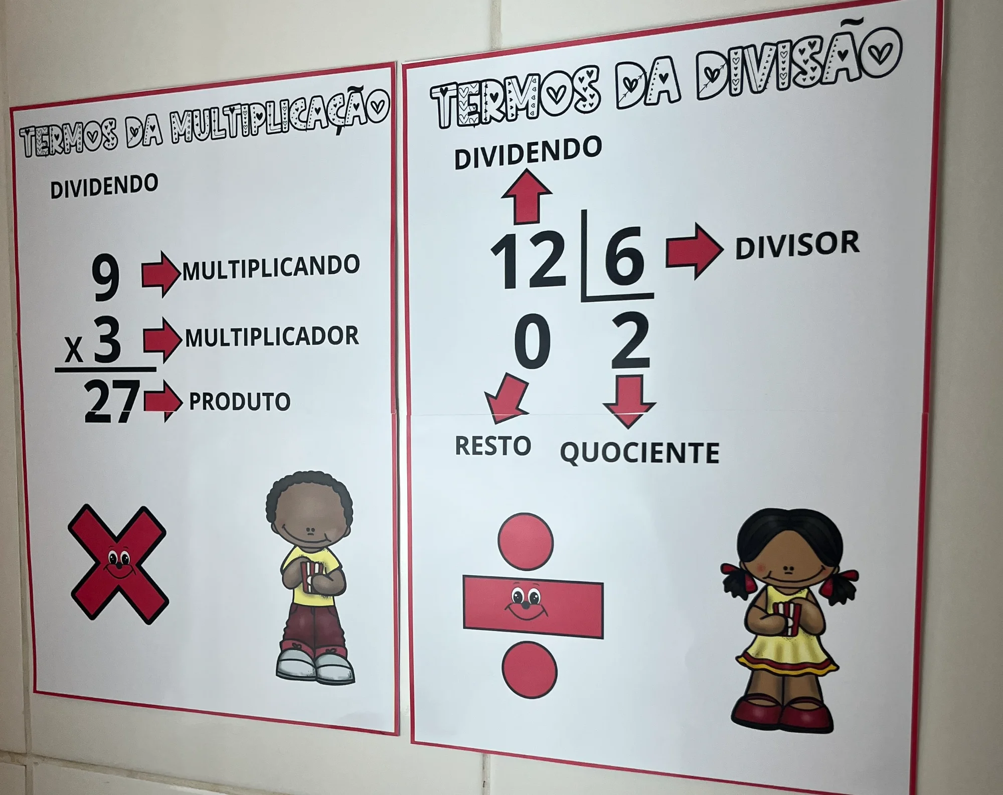 Termos da Multiplicação e Divisão – Cartazes Matemáticos — amostra 7: Material visual para ensinar os termos da…