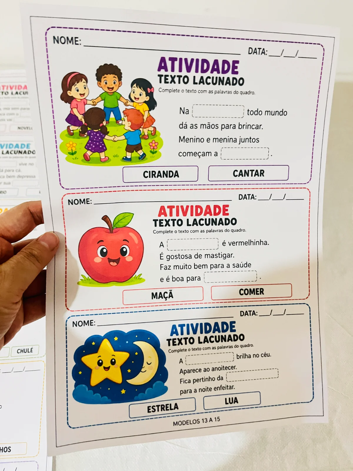 TEXTO LACUNADO – Atividades para Imprimir — amostra 1: O que vem no material TEXTO LACUNADO – Atividades para Imprimir — amostra 1: O que vem no material