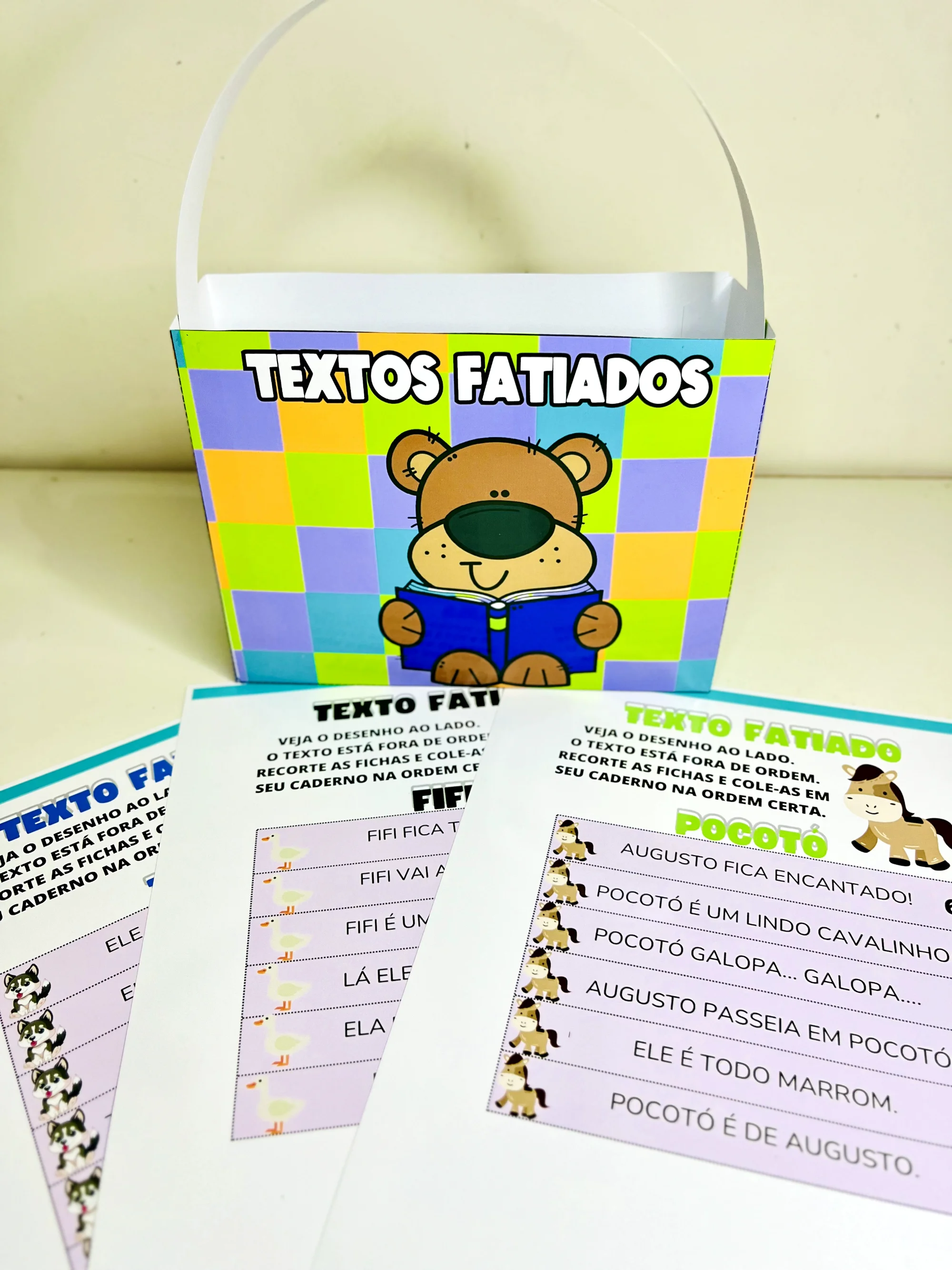 🧳📚 TEXTOS FATIADOS COM MALETINHA - ANOS INICIAIS — amostra 3: Com os Textos Fatiados com Maletinha , a criança recebe…
